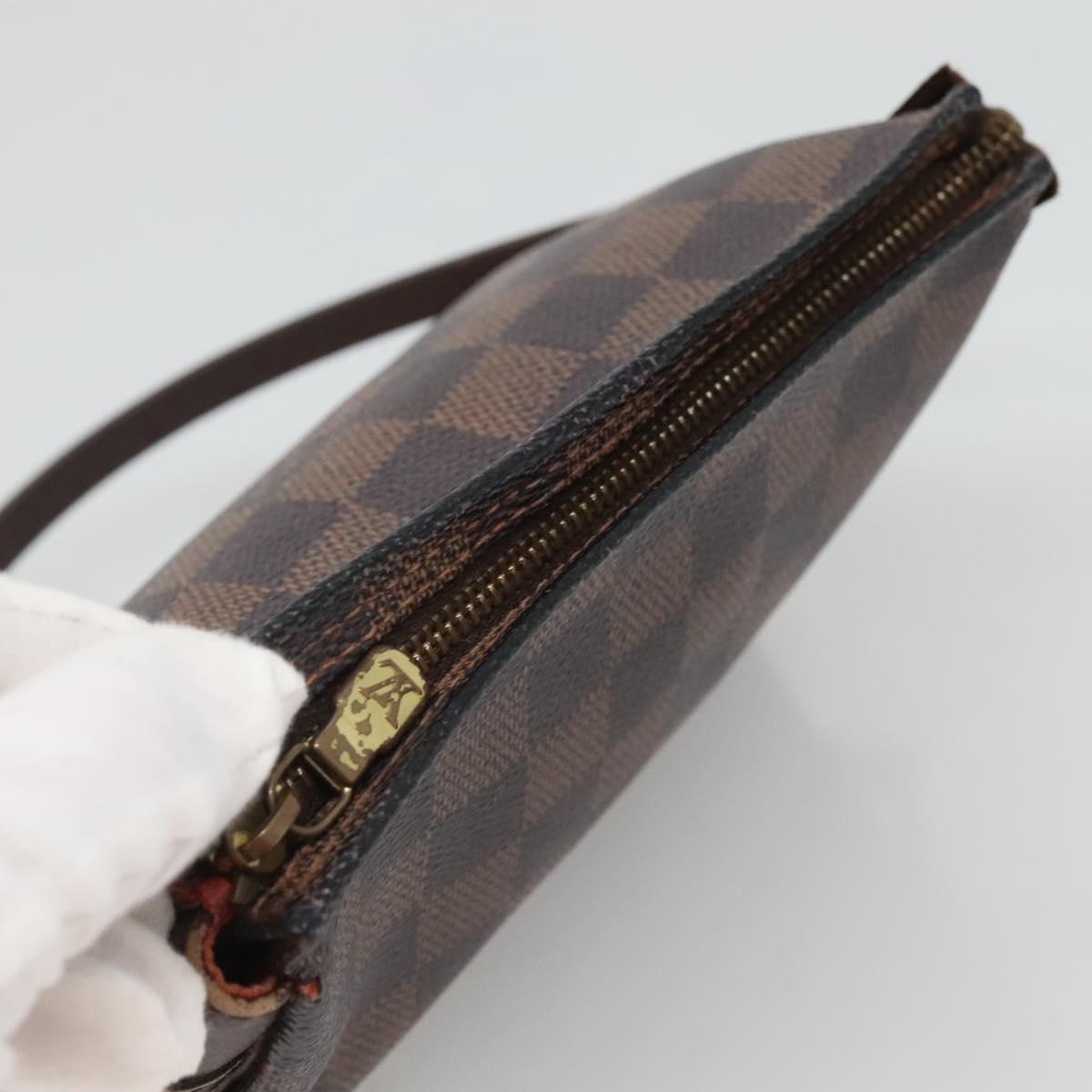 LOUIS VUITTON Damier Ebene Trousse Makeup Pouch N51982 LV Auth 120327