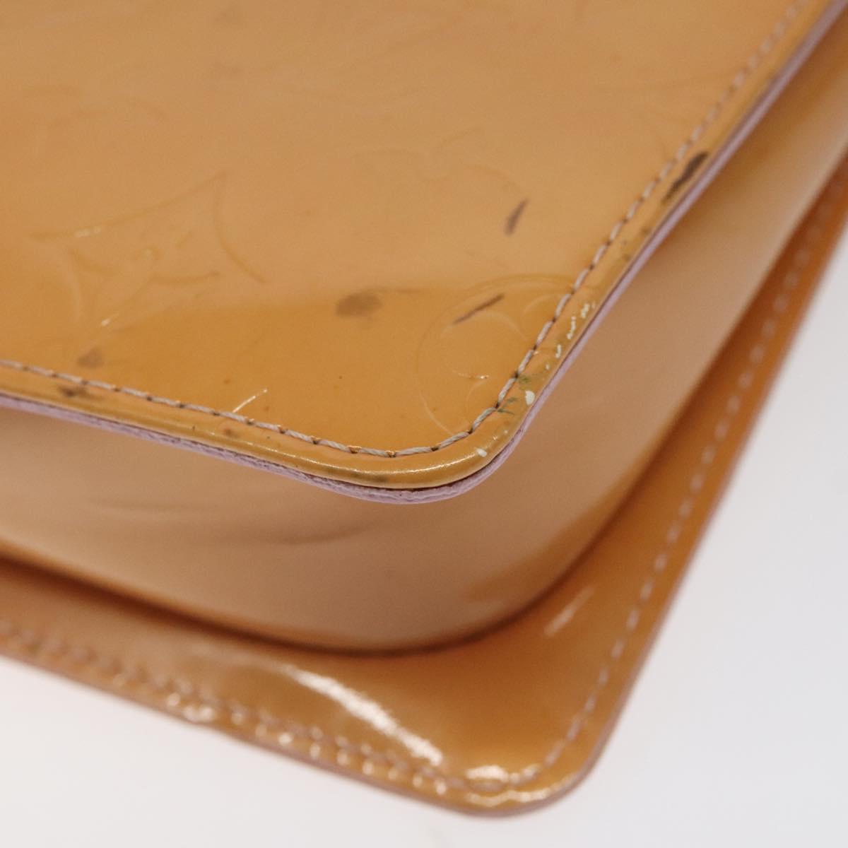 LOUIS VUITTON Monogram Vernis Motto Pouch Marshmallow Pink M91312 Auth 120333