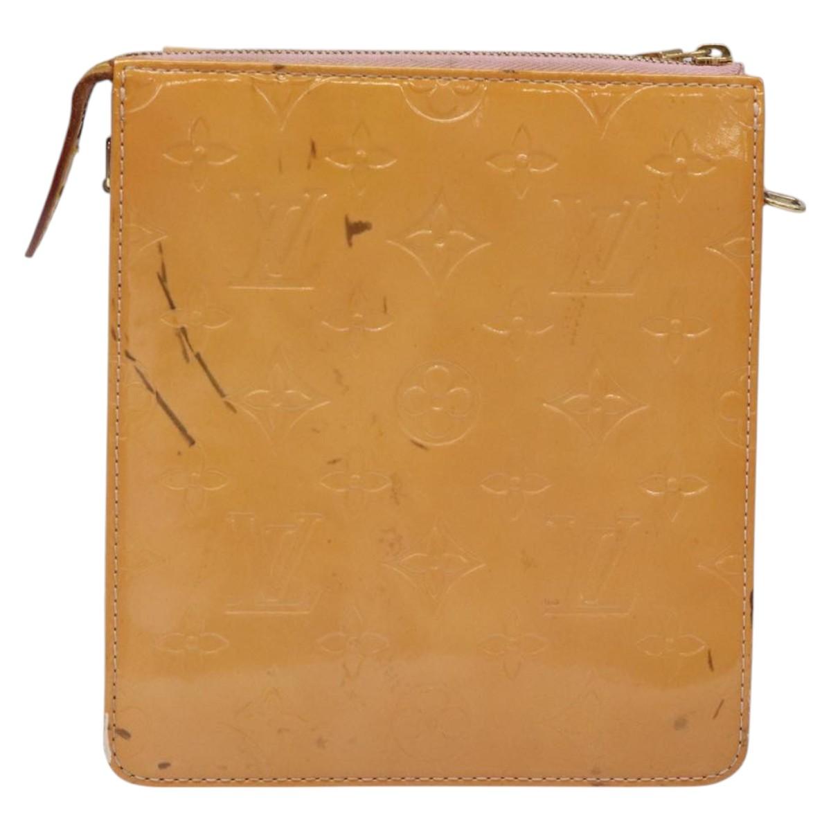 LOUIS VUITTON Monogram Vernis Motto Pouch Marshmallow Pink M91312 Auth 120333