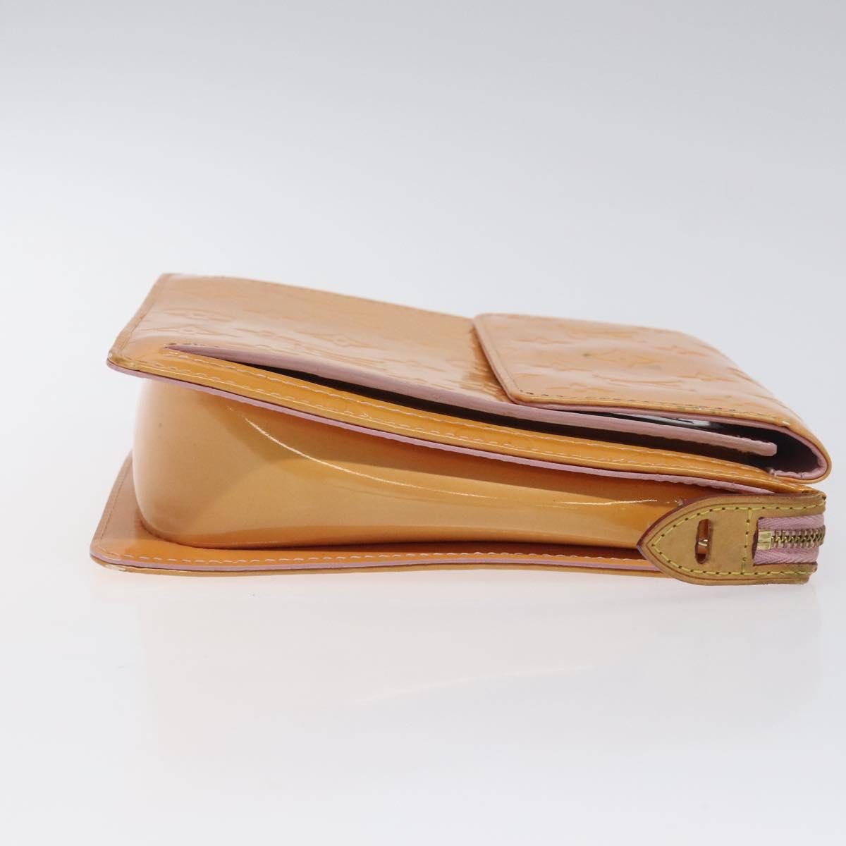 LOUIS VUITTON Monogram Vernis Motto Pouch Marshmallow Pink M91312 Auth 120333