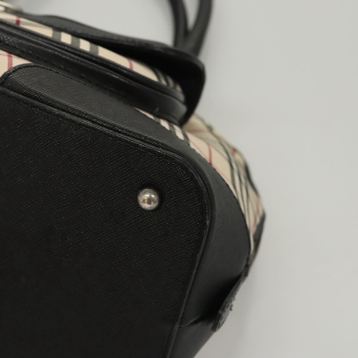 BURBERRY Nova Check Hand Bag Canvas Beige Auth 120348