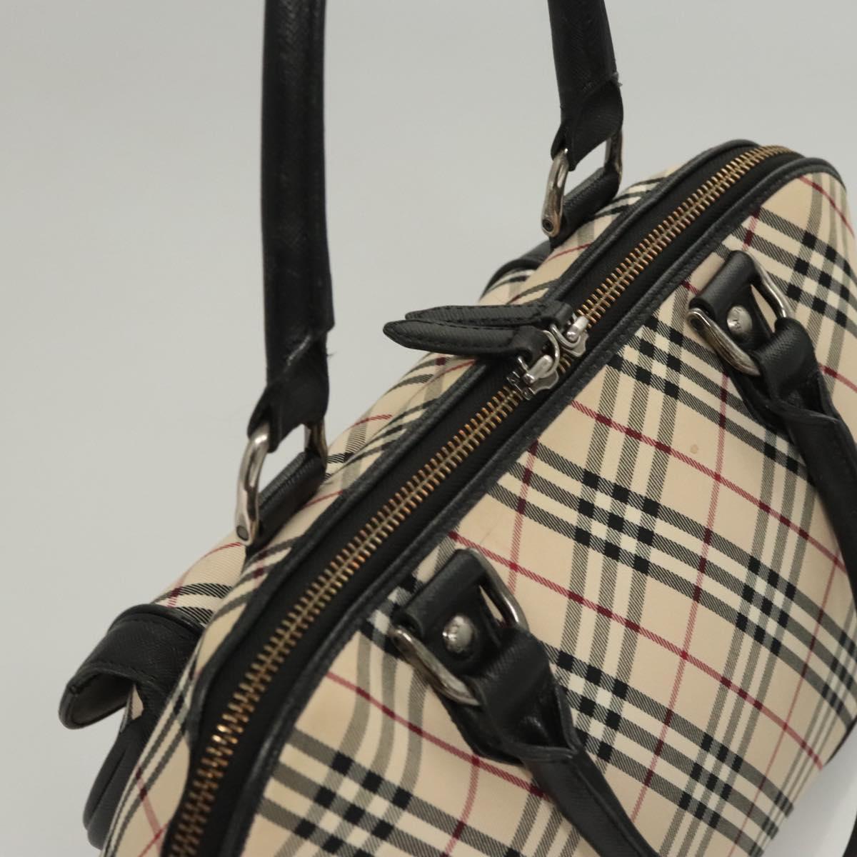 BURBERRY Nova Check Hand Bag Canvas Beige Auth 120348
