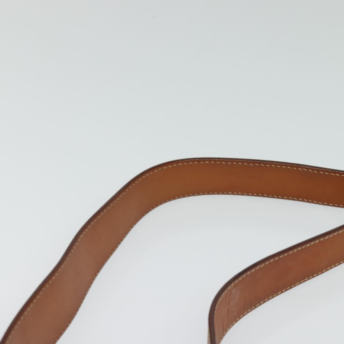 CELINE Macadam Canvas Shoulder Bag PVC Leather Brown Gold Auth 120373