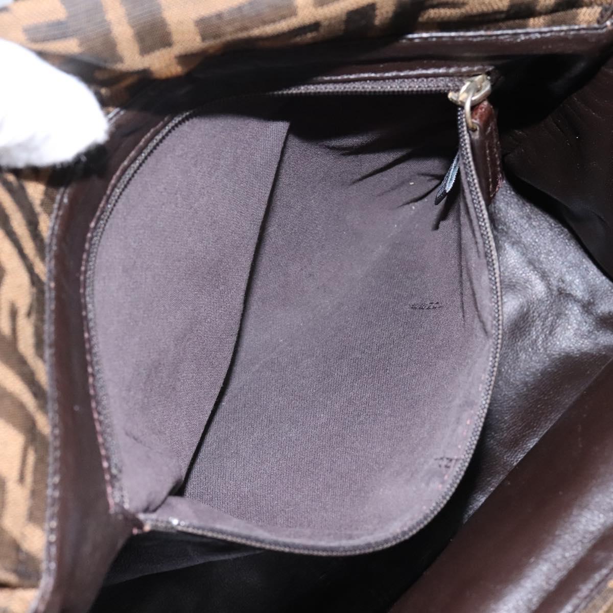 FENDI Zucca Canvas Hand Bag 2way Black Brown Auth 120380