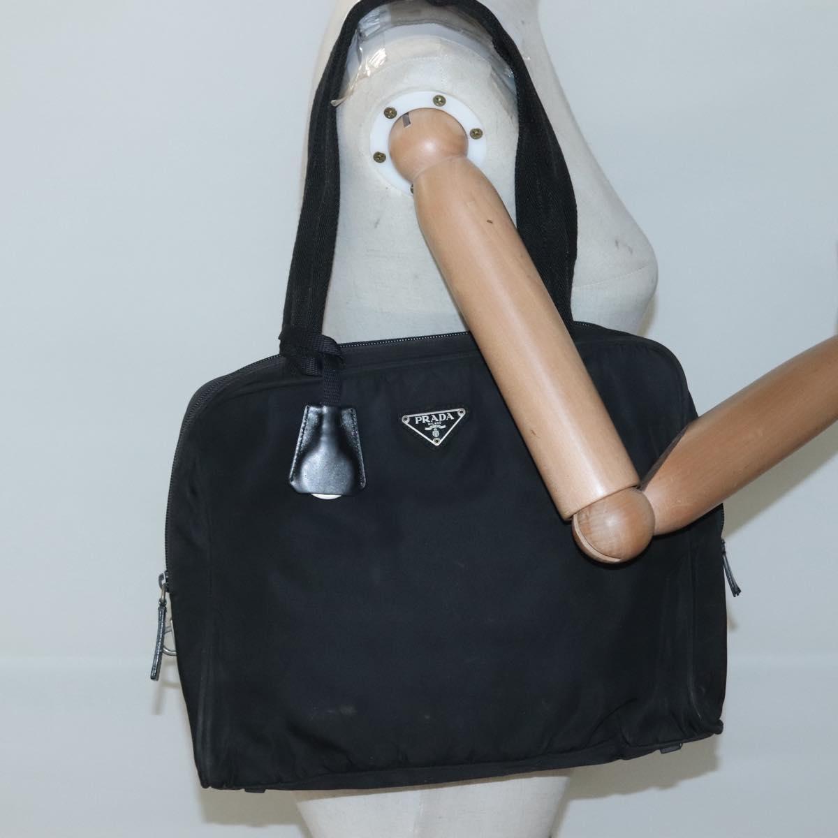 PRADA Tote Bag Nylon Black Auth 120382
