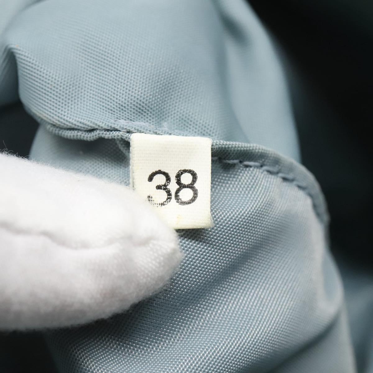 PRADA Accessory Pouch Nylon Light Blue Silver Auth 120383