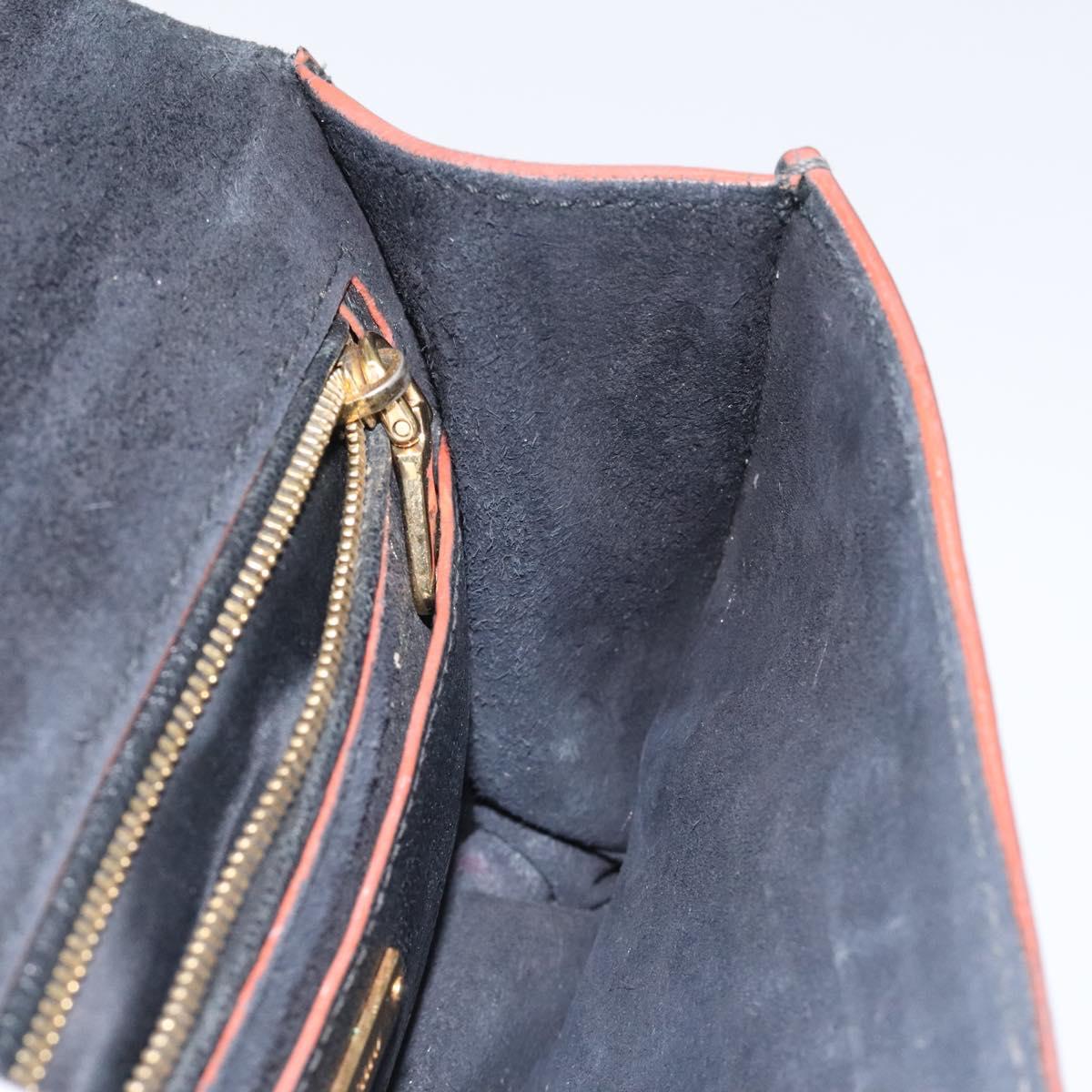 Miu Miu Shoulder Bag Leather Black Gold Auth 120386