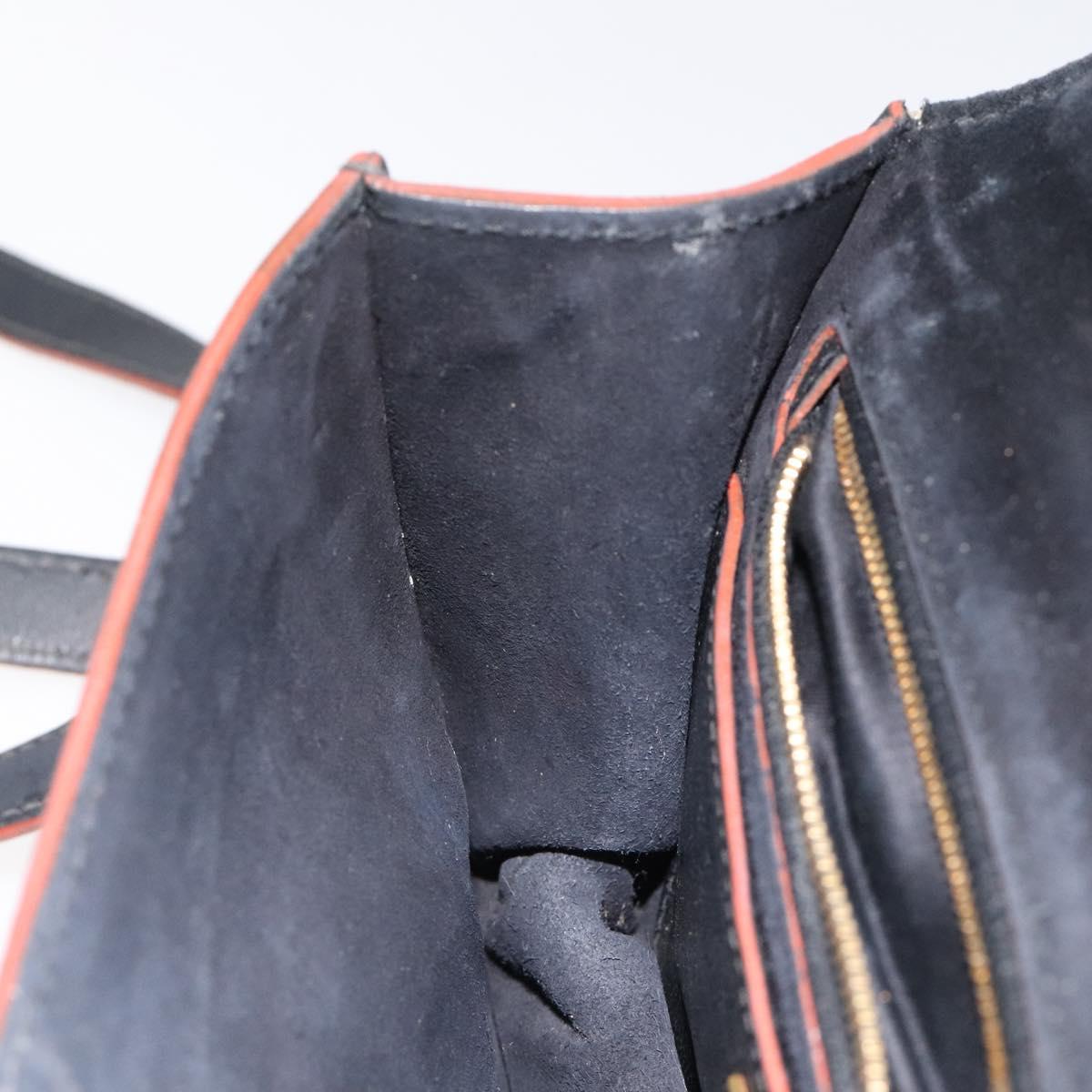 Miu Miu Shoulder Bag Leather Black Gold Auth 120386