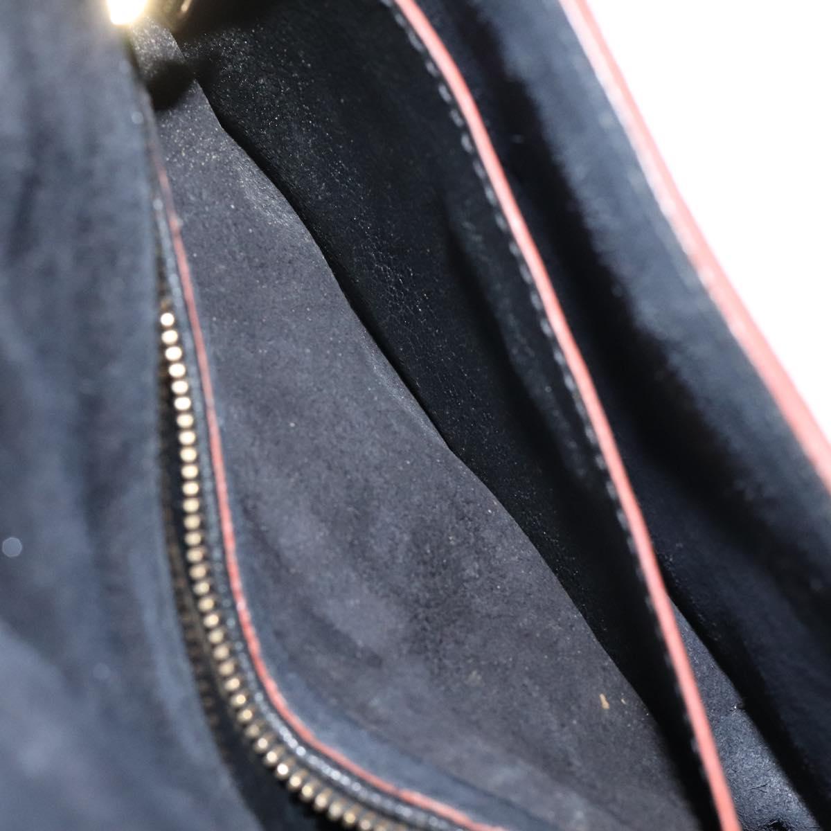 Miu Miu Shoulder Bag Leather Black Gold Auth 120386