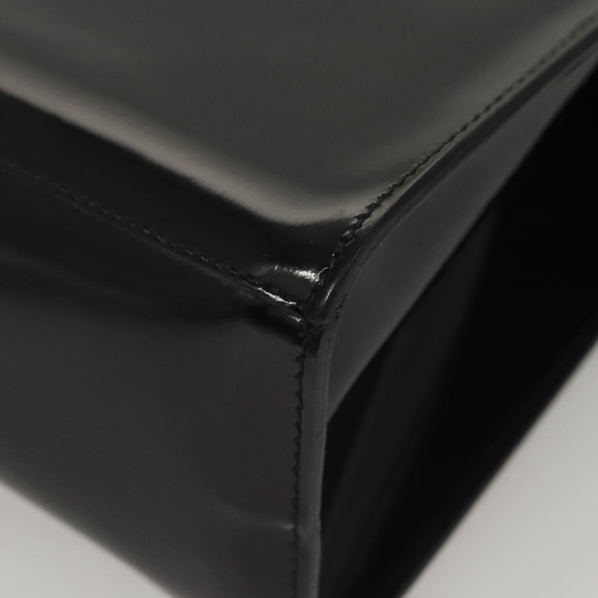 Salvatore Ferragamo Hand Bag Patent leather Black Auth 120390