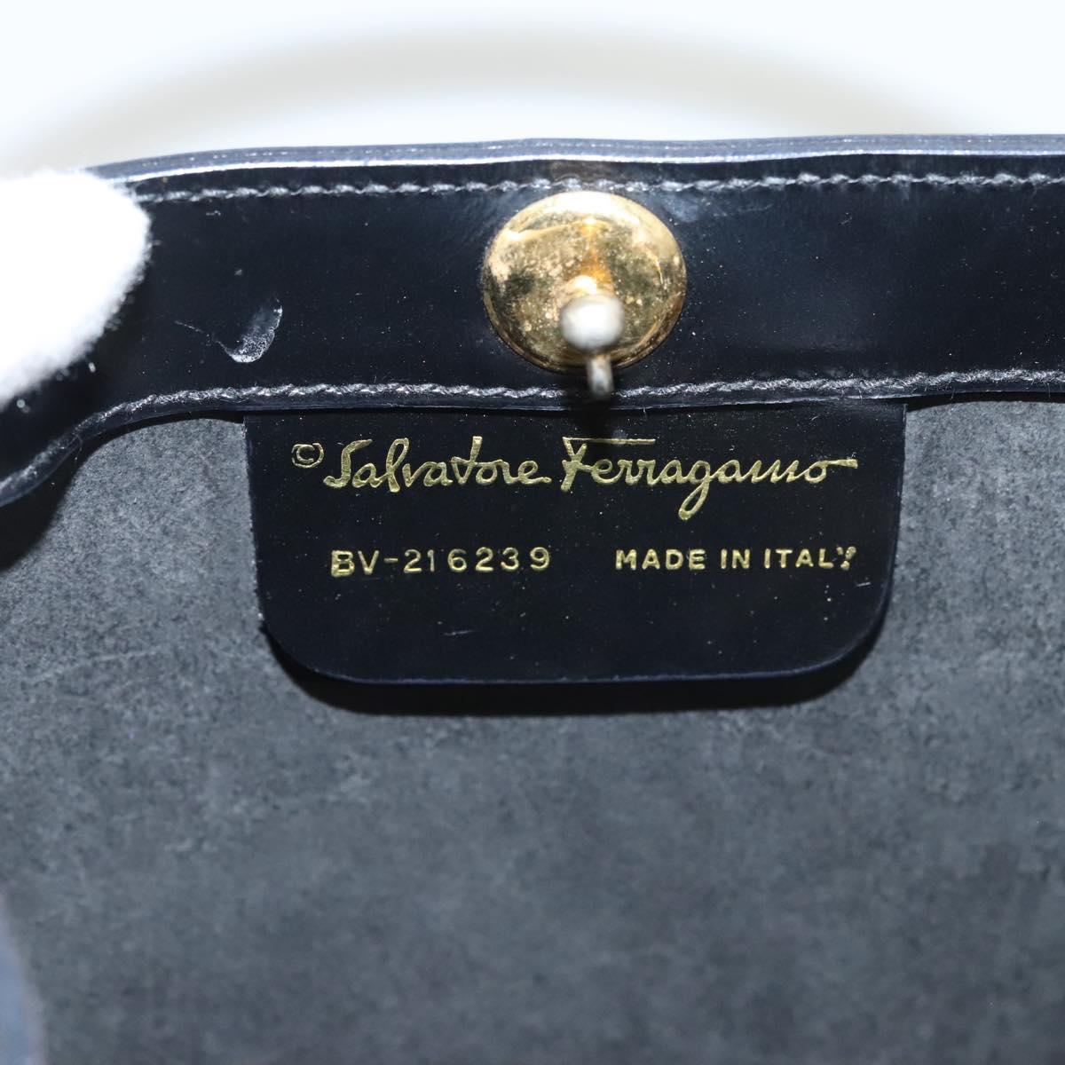 Salvatore Ferragamo Hand Bag Patent leather Black Auth 120390