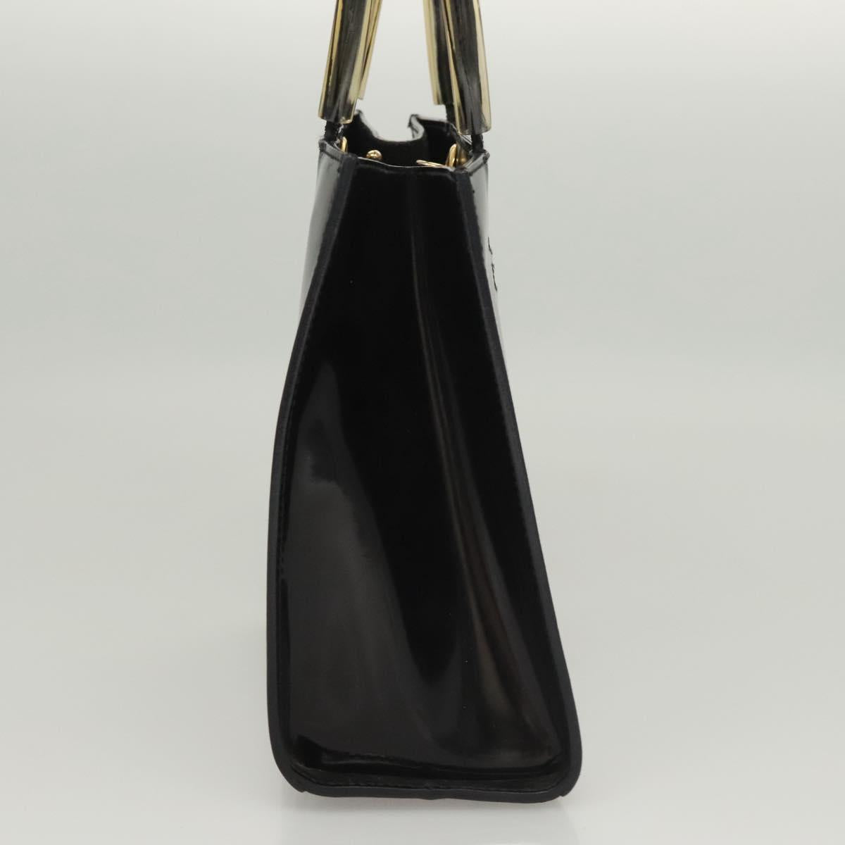 Salvatore Ferragamo Hand Bag Patent leather Black Auth 120390