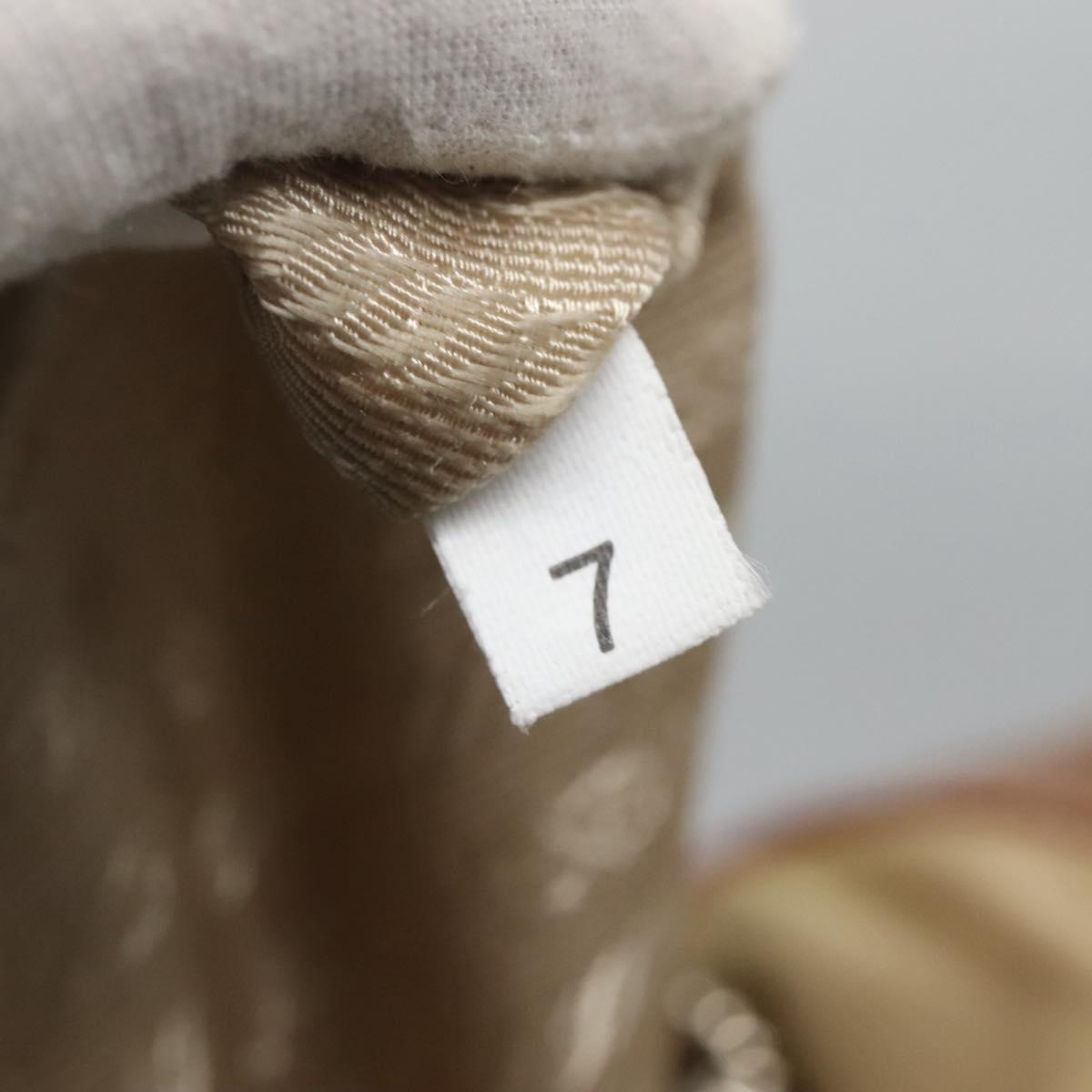 PRADA Shoulder Bag Nylon Beige Silver Auth 120393