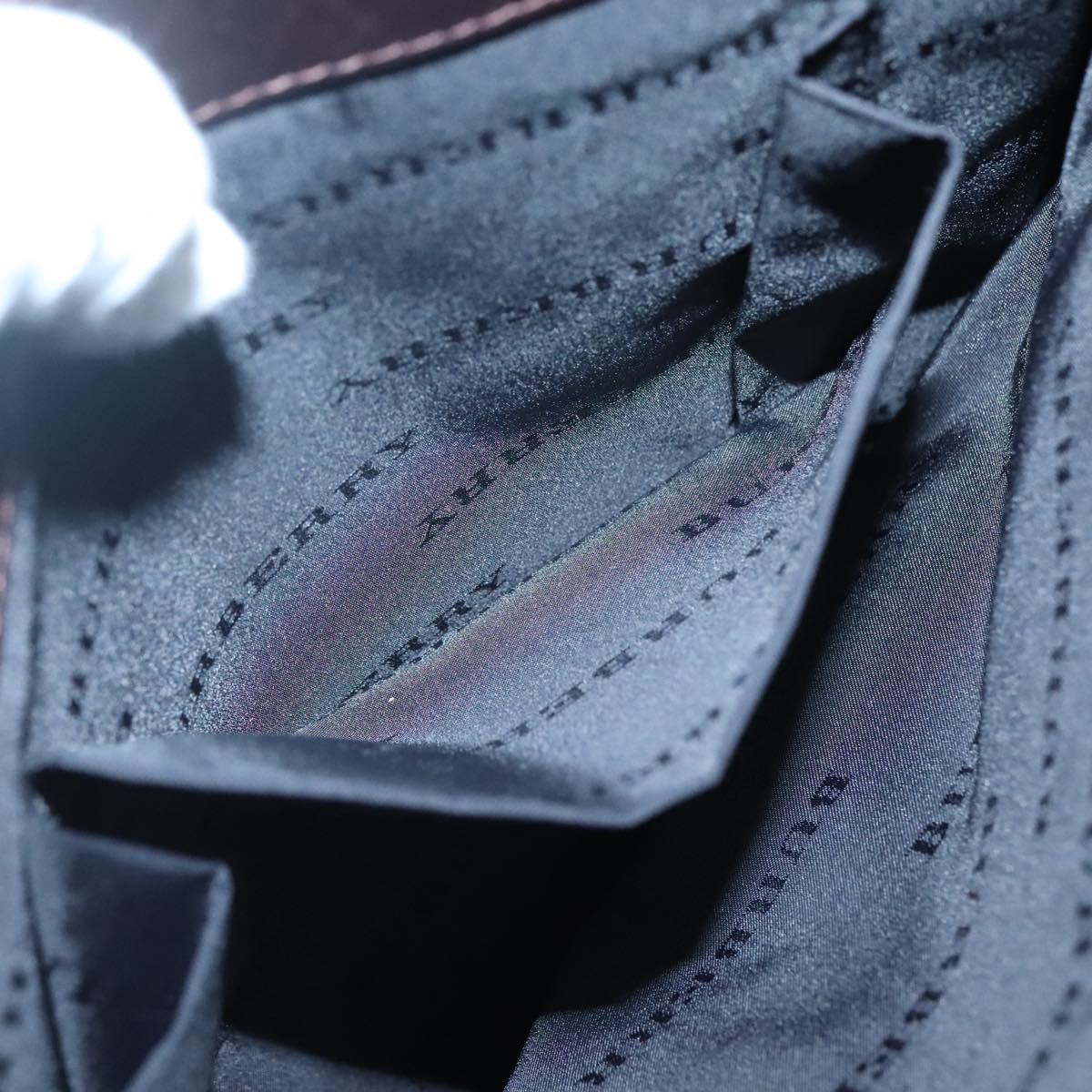 BURBERRY Nova Check Hand Bag Nylon Beige Silver Auth 120399