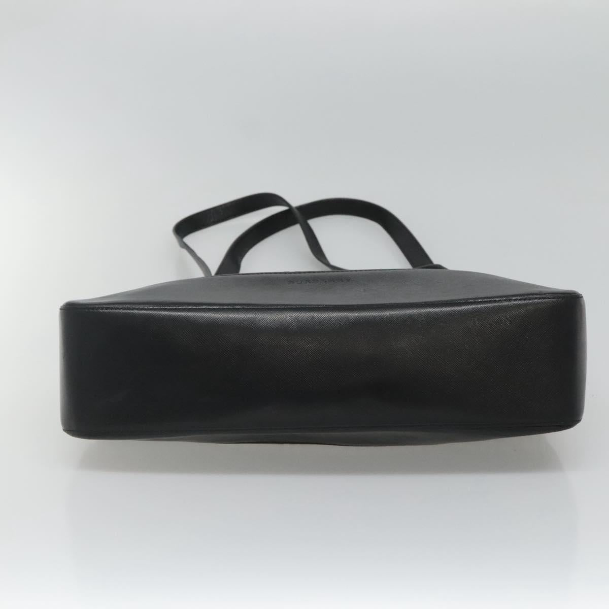 BURBERRY Nova Check Tote Bag Canvas Beige Black gold Auth 120401