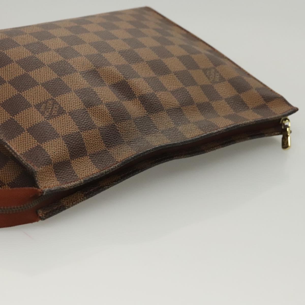 LOUIS VUITTON Damier Ebene Poche Toilette 26 Pouch N47543 LV Auth 120422