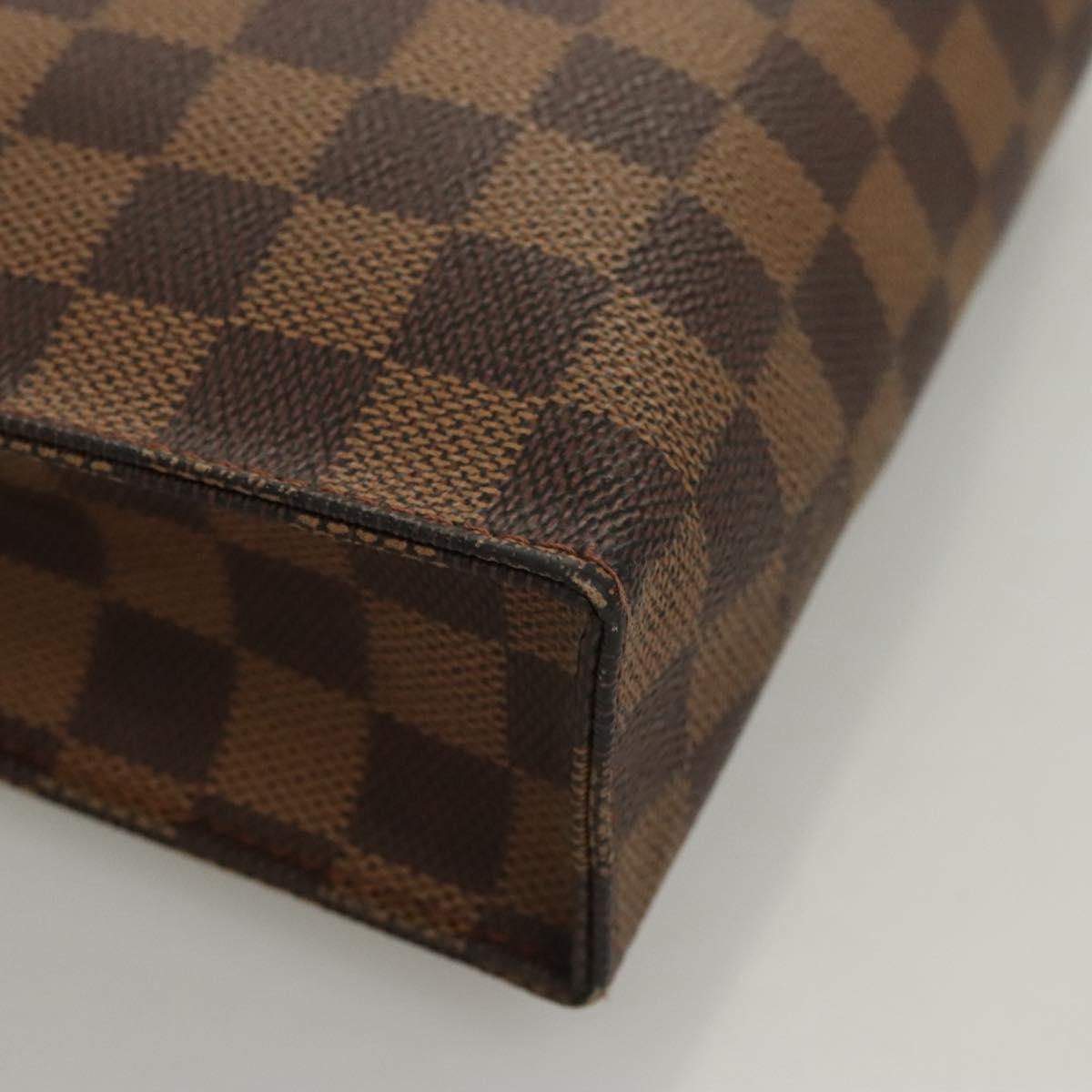 LOUIS VUITTON Damier Ebene Poche Toilette 26 Pouch N47543 LV Auth 120422