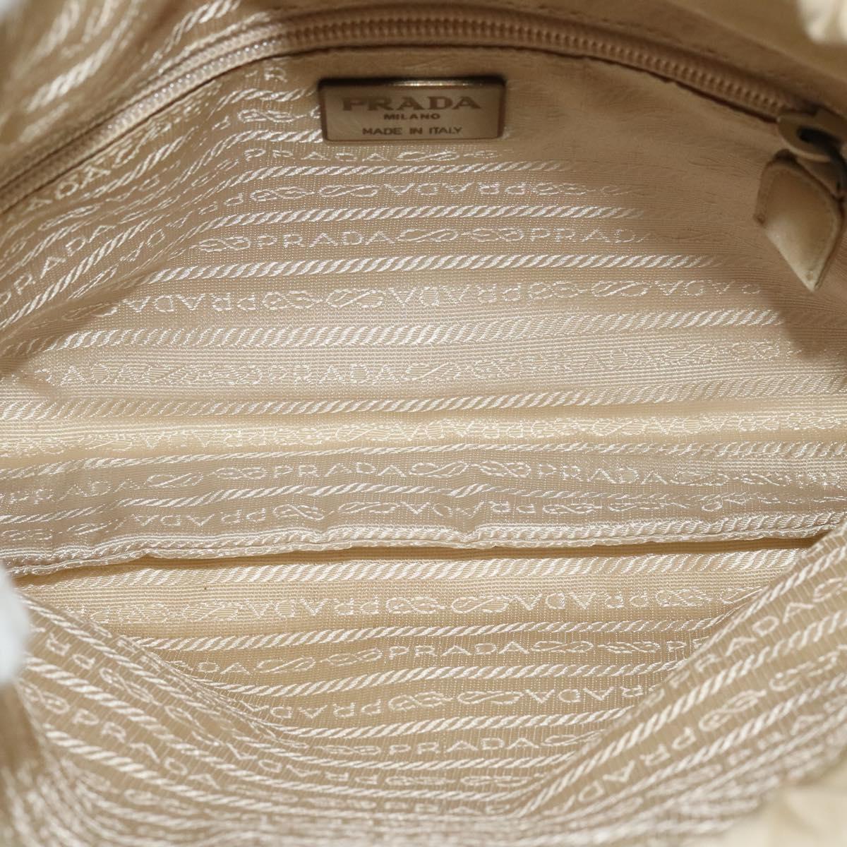 PRADA Pouch Nylon Beige Auth 120457V