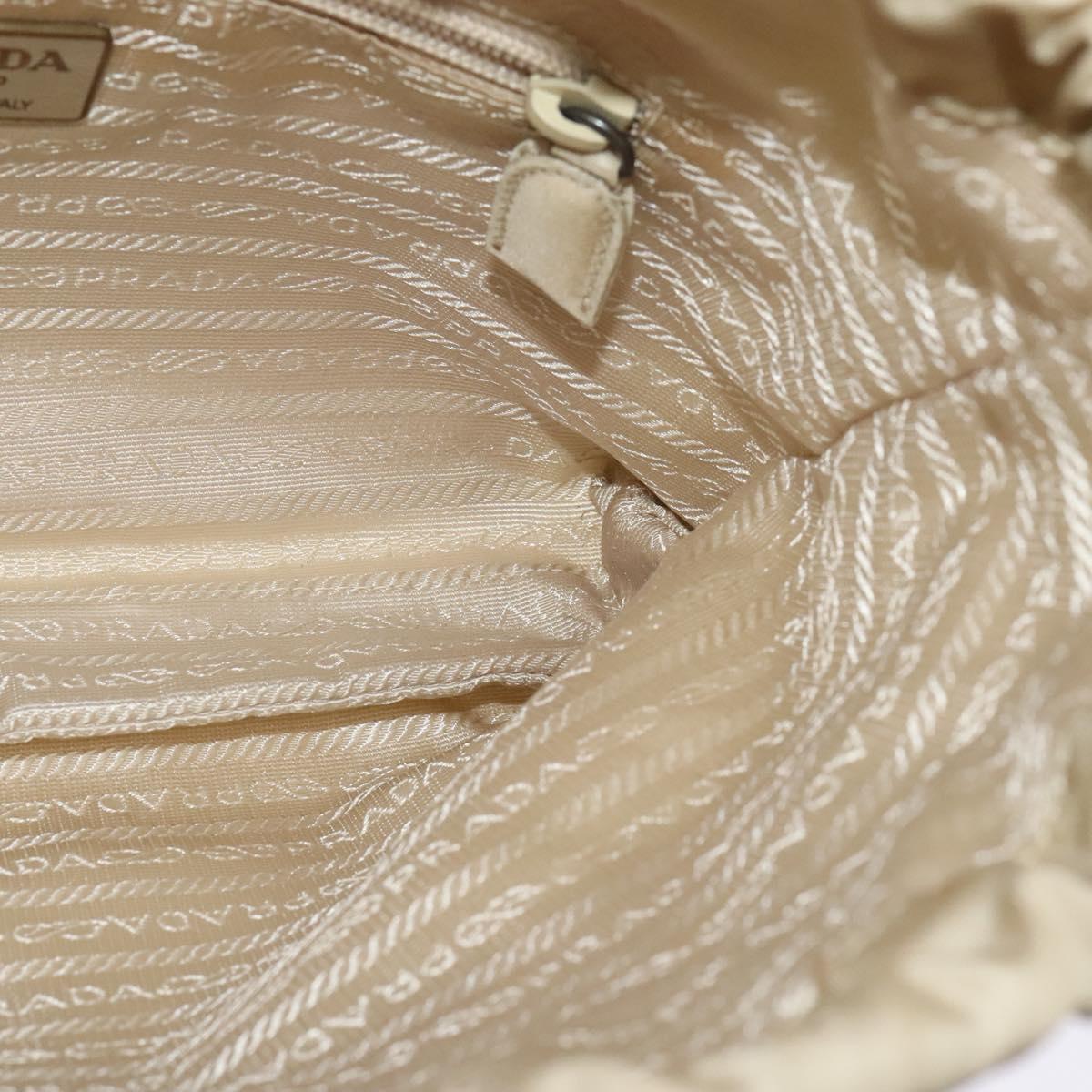 PRADA Pouch Nylon Beige Auth 120457V