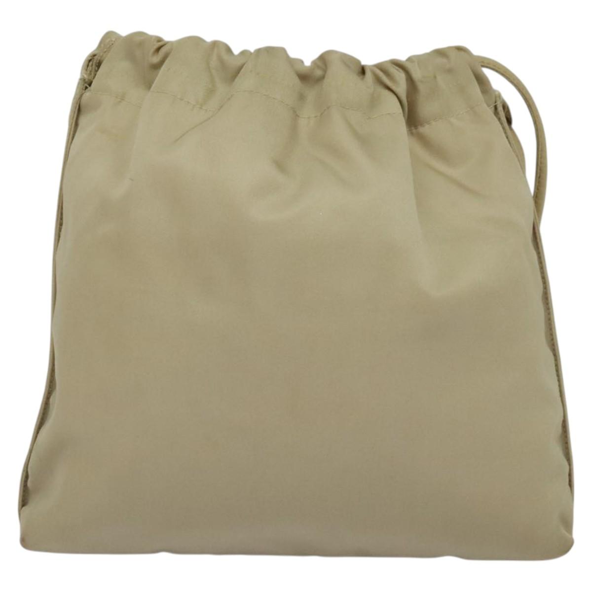 PRADA Pouch Nylon Beige Auth 120457V