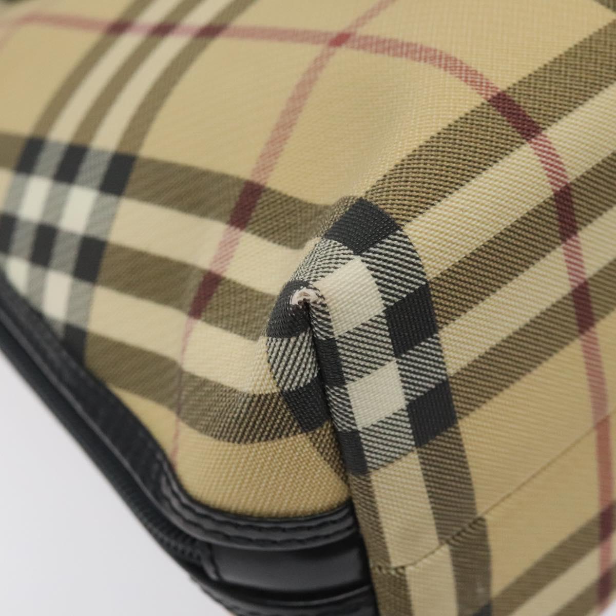 BURBERRY Nova Check Hand Bag PVC Beige Auth 120463