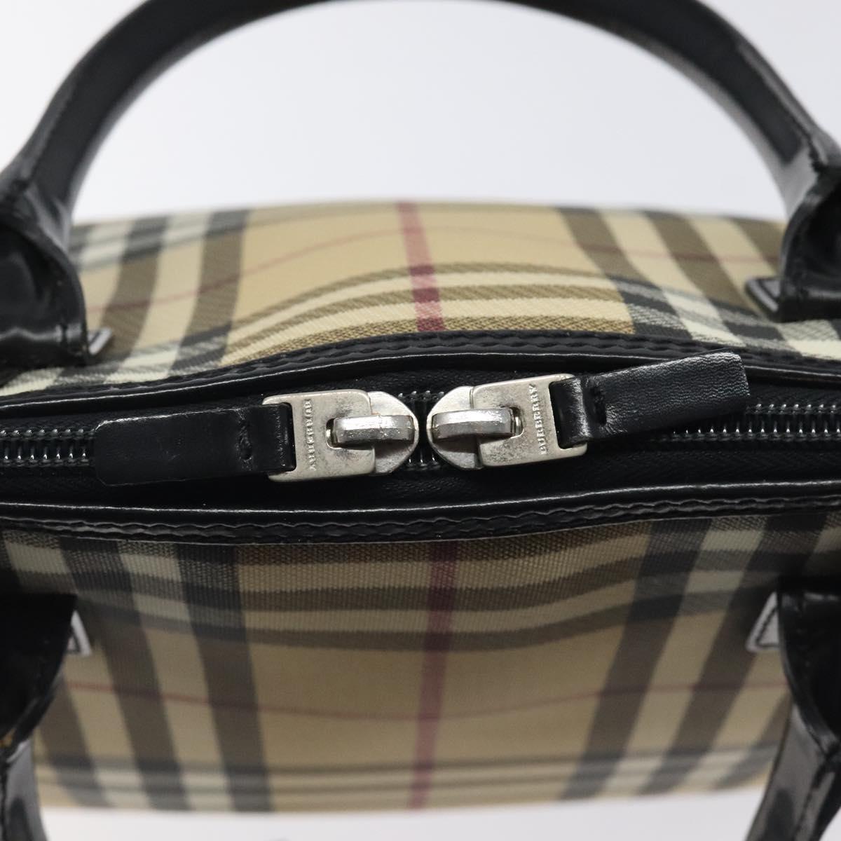 BURBERRY Nova Check Hand Bag PVC Beige Auth 120463