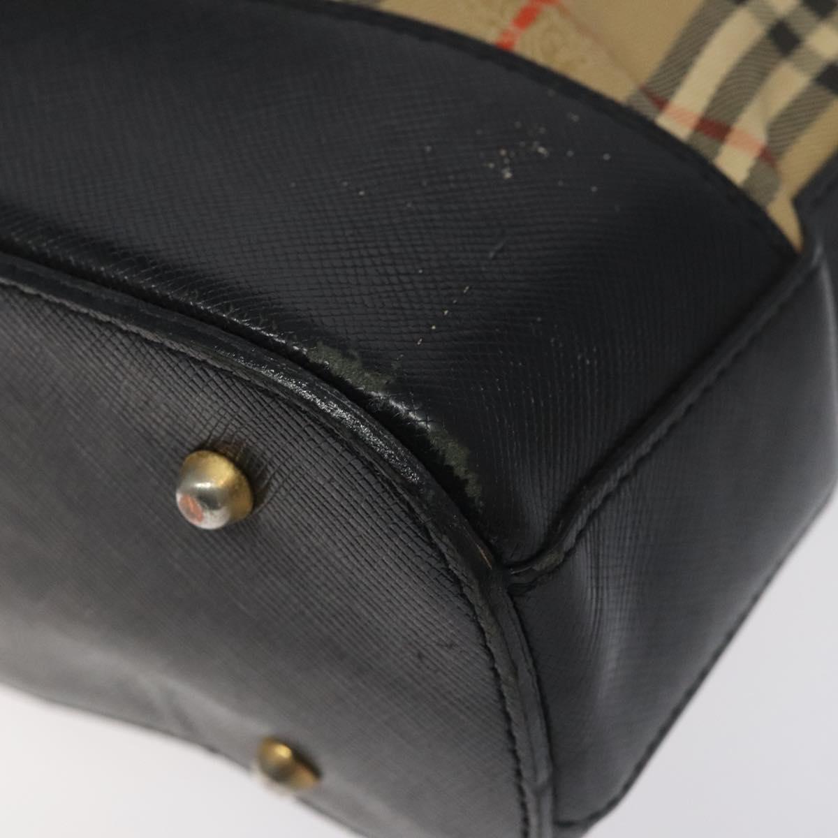 BURBERRY Nova Check Shoulder Bag Canvas Beige Auth 120468