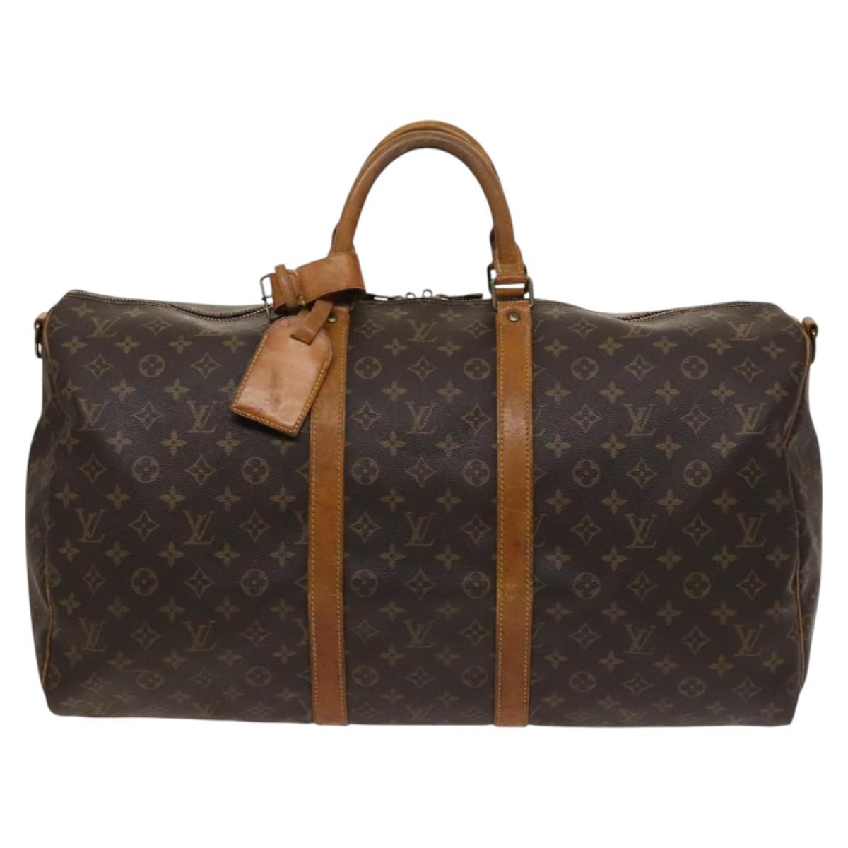 LOUIS VUITTON Monogram Keepall Bandouliere 55 Boston Bag M41414 LV Auth 120506