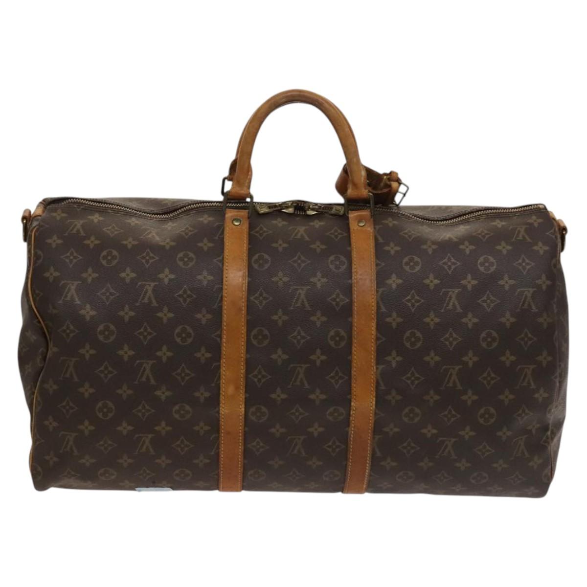 LOUIS VUITTON Monogram Keepall Bandouliere 55 Boston Bag M41414 LV Auth 120506
