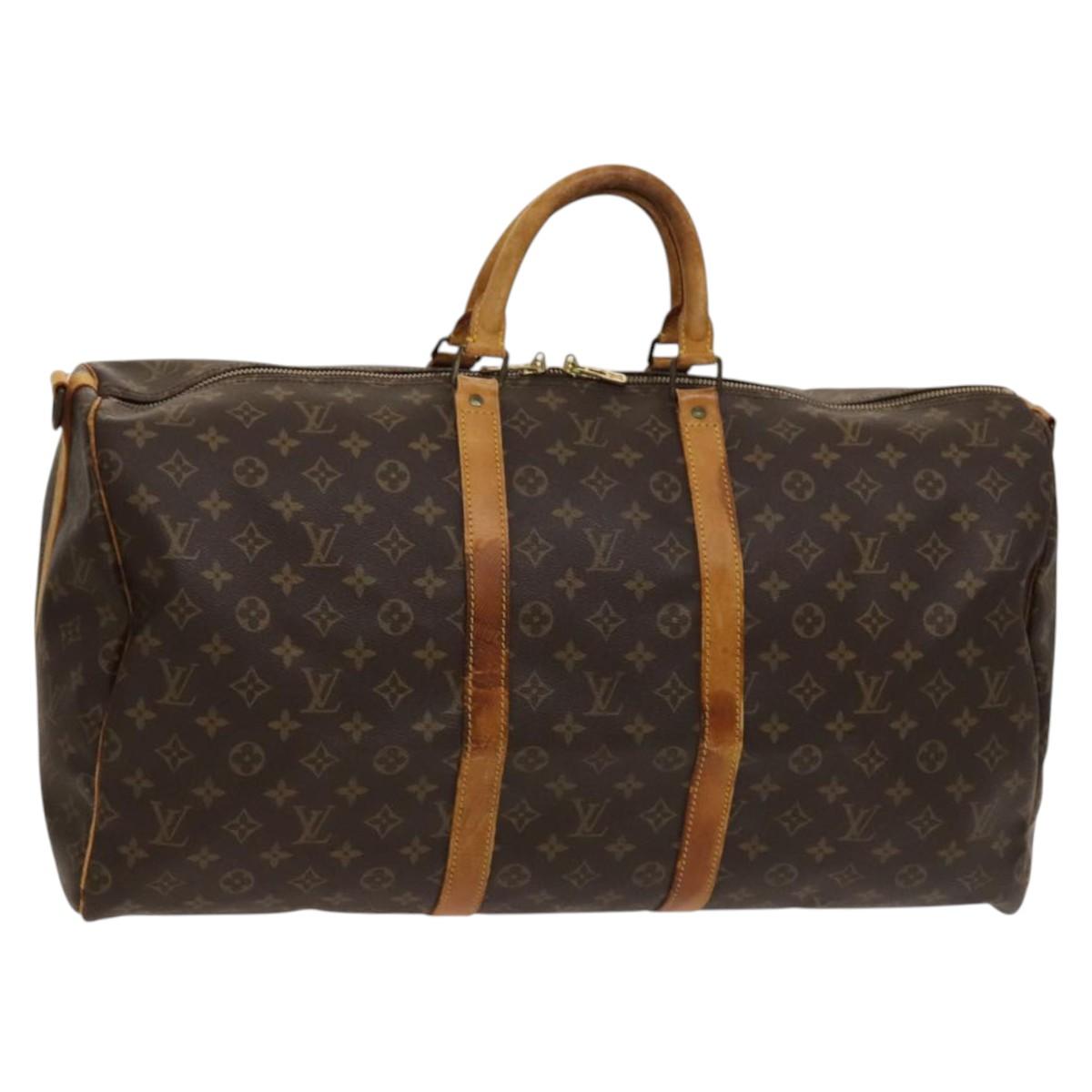 LOUIS VUITTON Monogram Keepall Bandouliere 55 Boston Bag M41414 LV Auth 120510