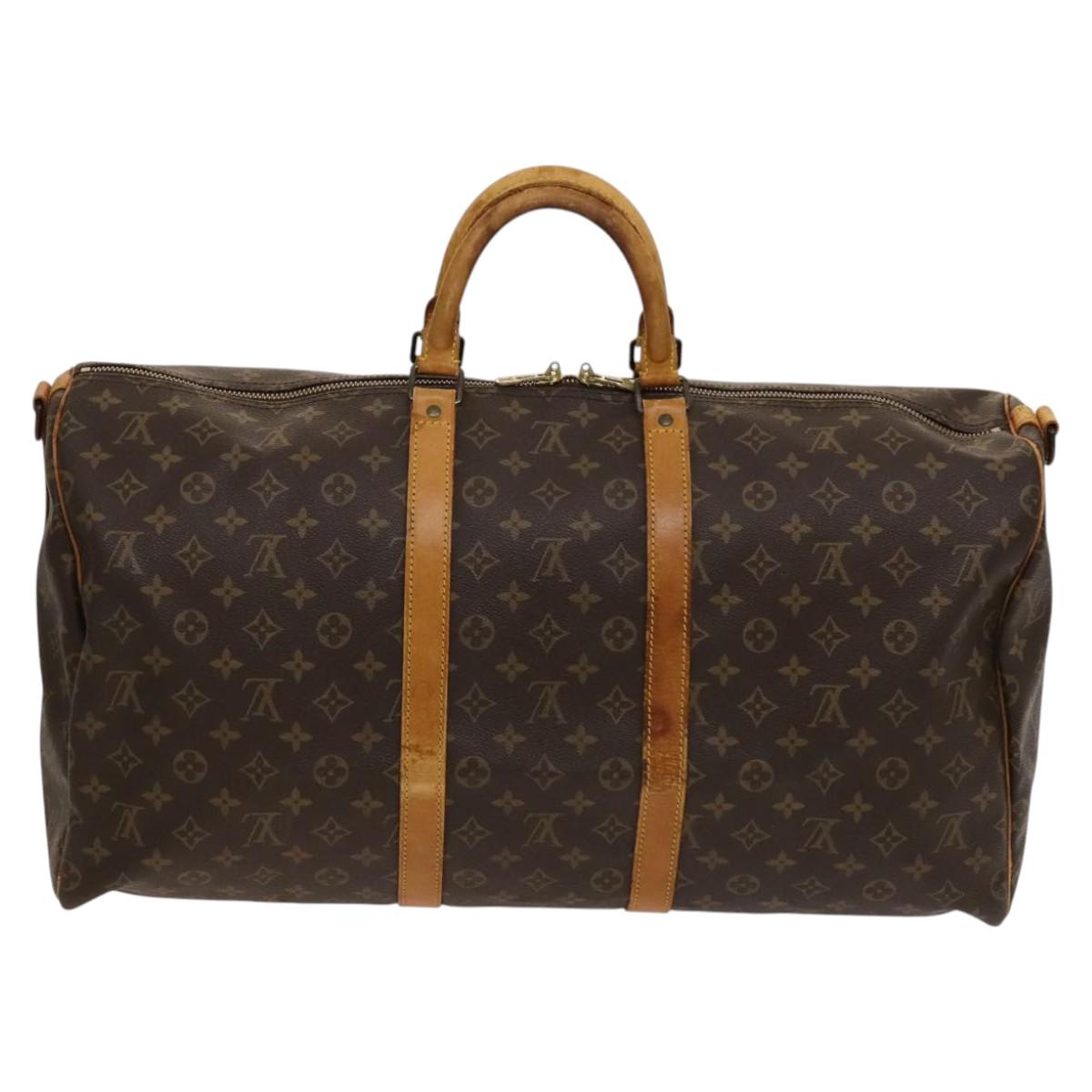 LOUIS VUITTON Monogram Keepall Bandouliere 55 Boston Bag M41414 LV Auth 120510