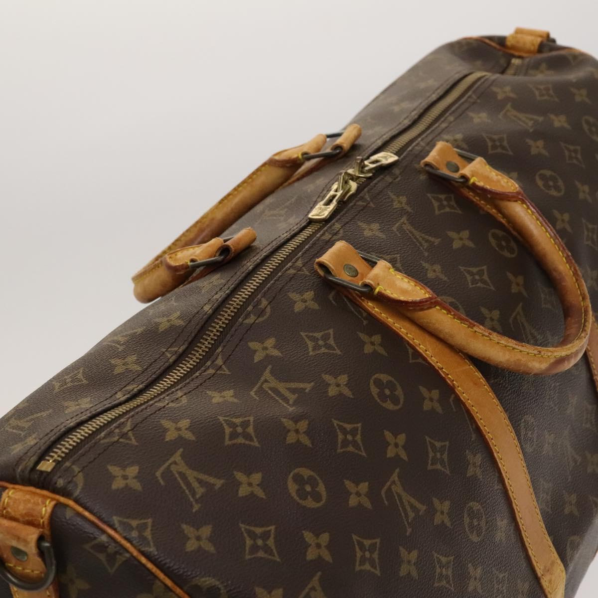 LOUIS VUITTON Monogram Keepall Bandouliere 55 Boston Bag M41414 LV Auth 120510