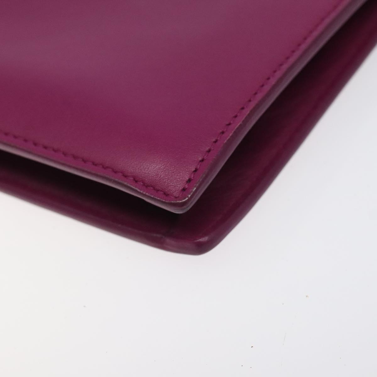 CELINE Shoulder Bag Leather Purple Auth 120524