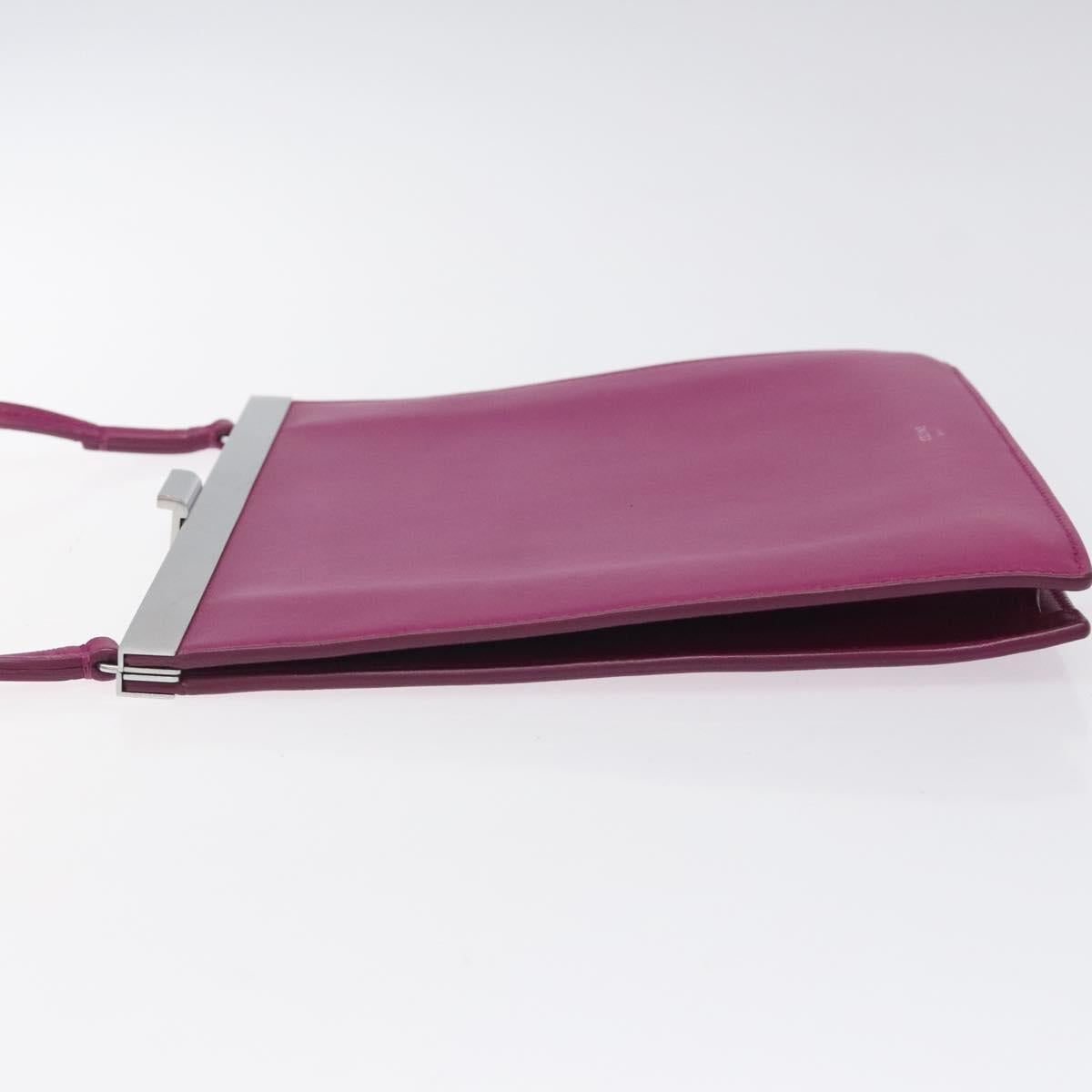 CELINE Shoulder Bag Leather Purple Auth 120524