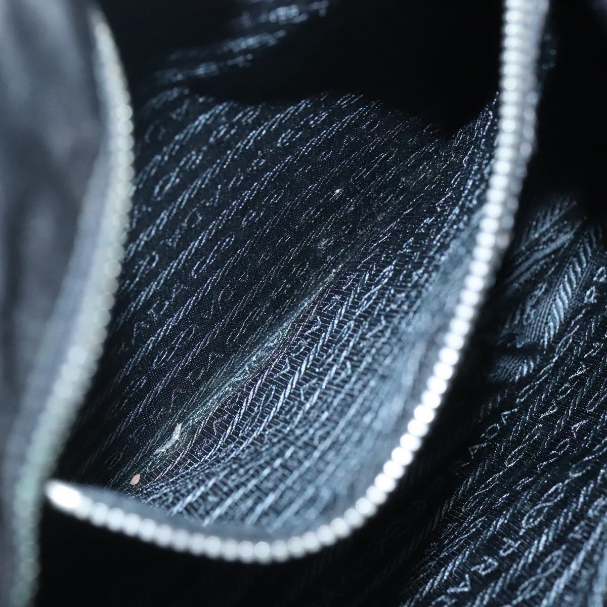 PRADA Butterfly Shoulder Bag Nylon Black Silver Auth 120559