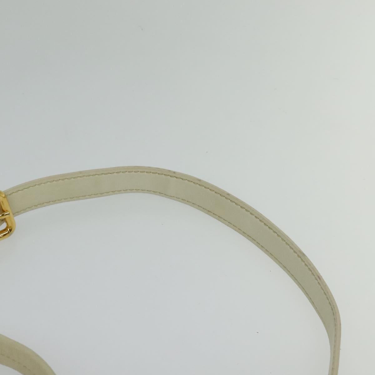 Miu Miu Hand Bag Leather Straw 2way Beige Gold Auth 120561