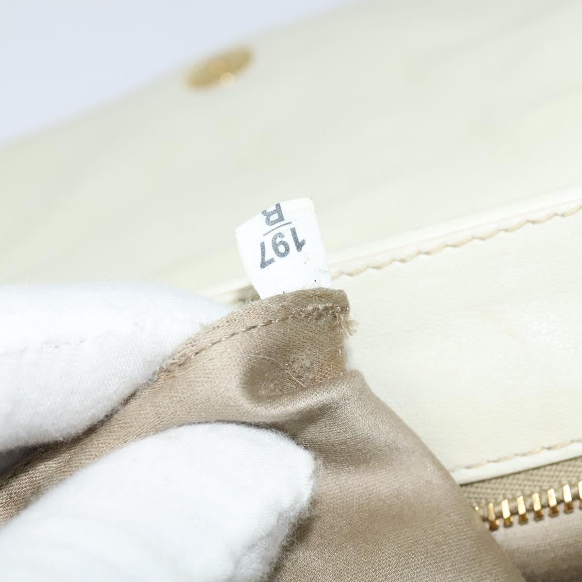 Miu Miu Hand Bag Leather Straw 2way Beige Gold Auth 120561