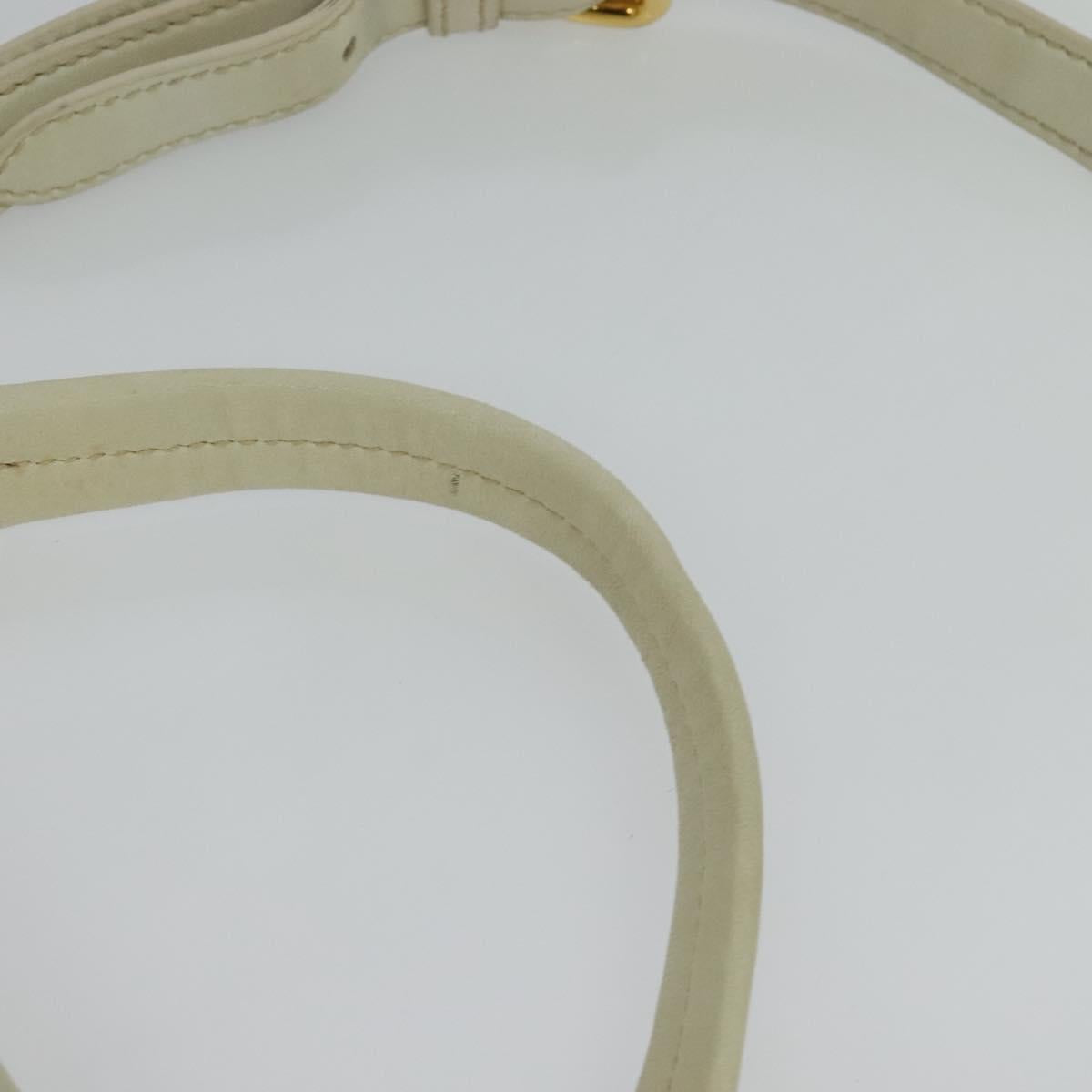 Miu Miu Hand Bag Leather Straw 2way Beige Gold Auth 120561