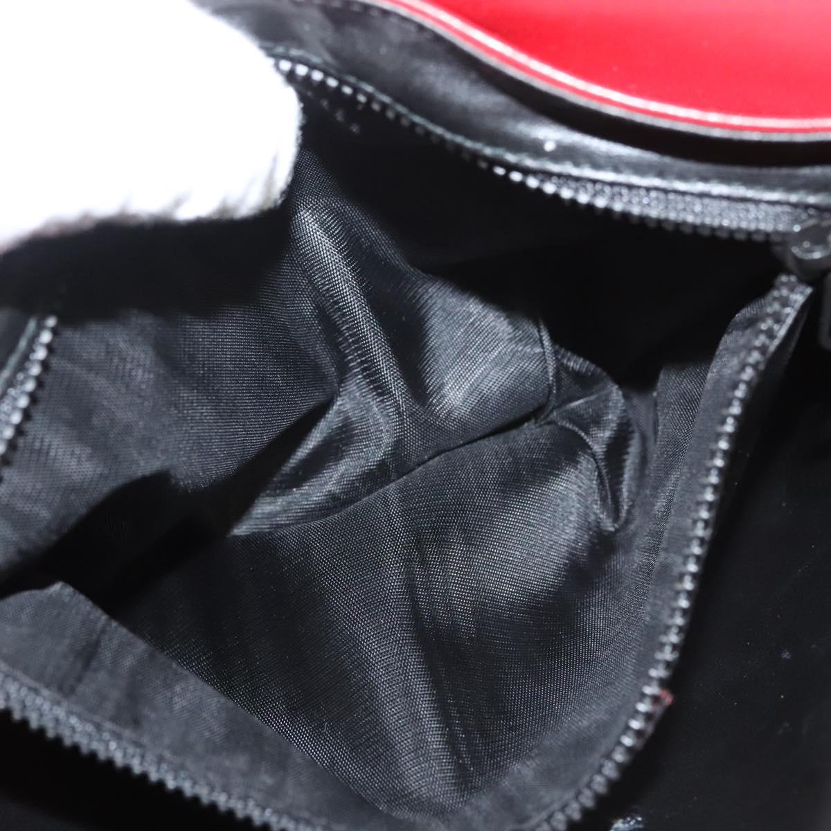 CELINE Shoulder Bag Leather Red Gold Auth 120568