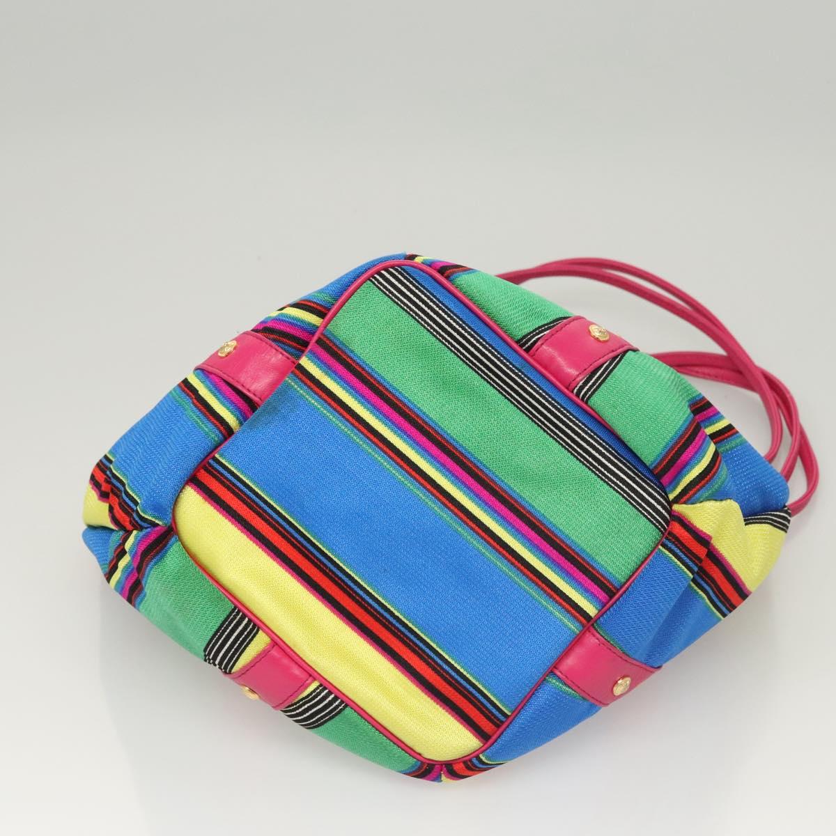 Gianni Versace Shoulder Bag Canvas Pink Gold Auth 120571