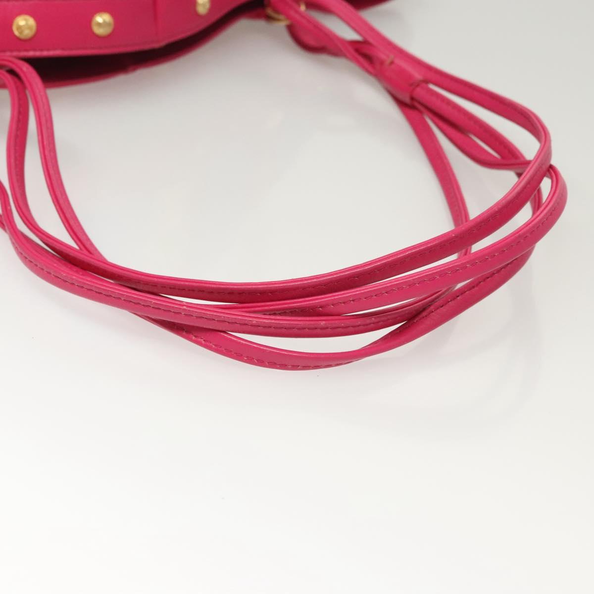 Gianni Versace Shoulder Bag Canvas Pink Gold Auth 120571