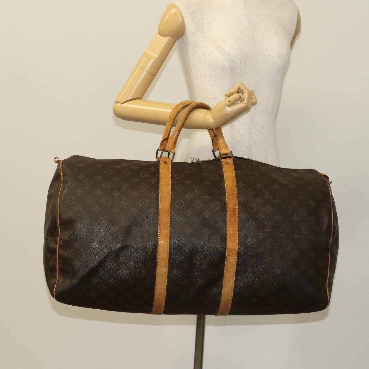 LOUIS VUITTON Monogram Keepall 60 Boston Bag M41422 LV Auth 120577