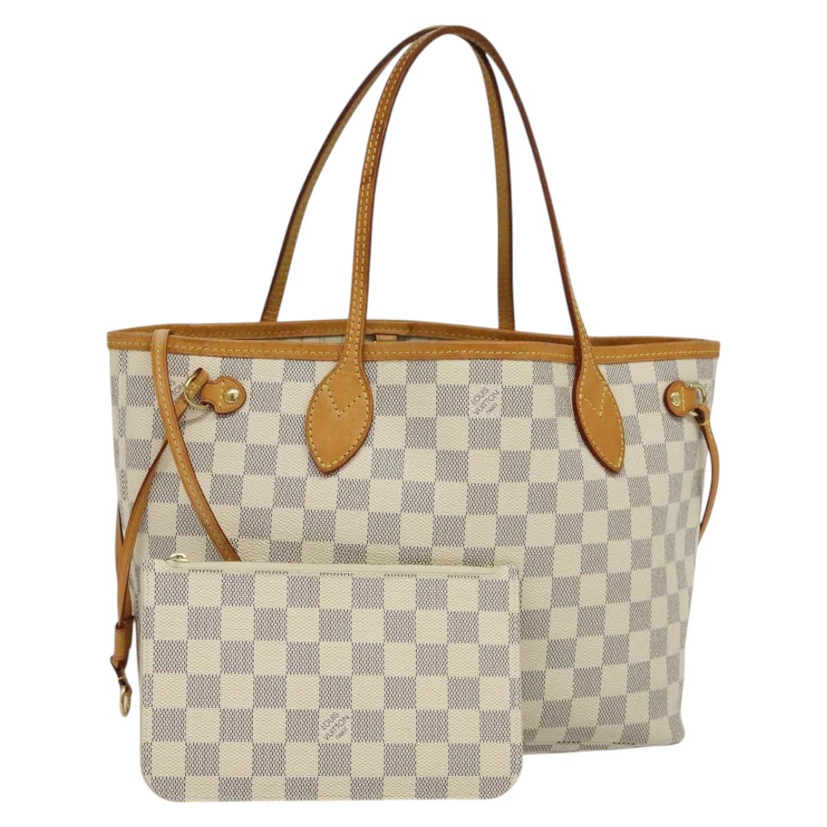LOUIS VUITTON Damier Azur Neverfull PM Tote Bag N41362 LV Auth 120593