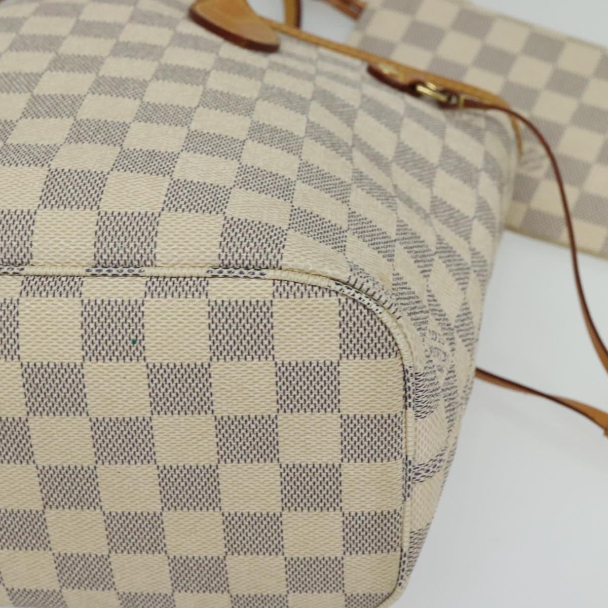 LOUIS VUITTON Damier Azur Neverfull PM Tote Bag N41362 LV Auth 120593