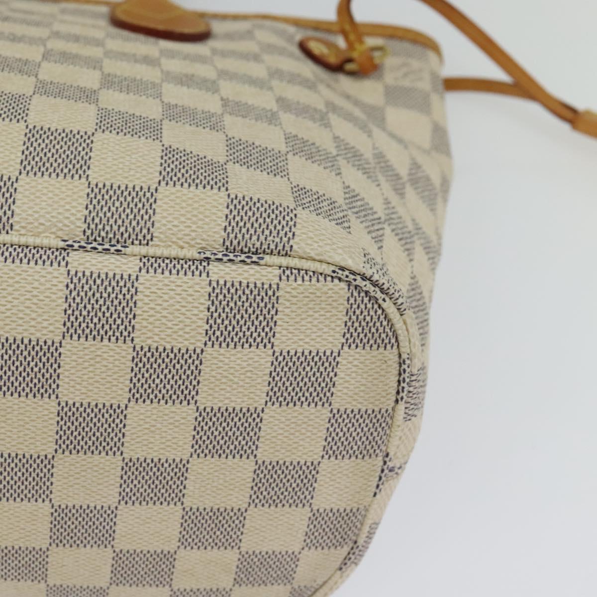 LOUIS VUITTON Damier Azur Neverfull PM Tote Bag N41362 LV Auth 120593
