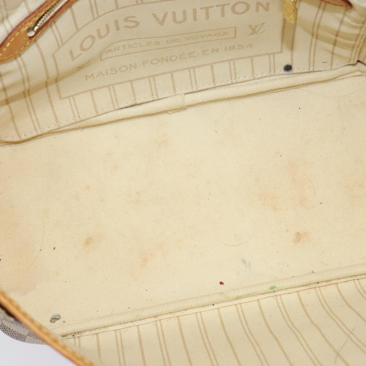 LOUIS VUITTON Damier Azur Neverfull PM Tote Bag N41362 LV Auth 120593