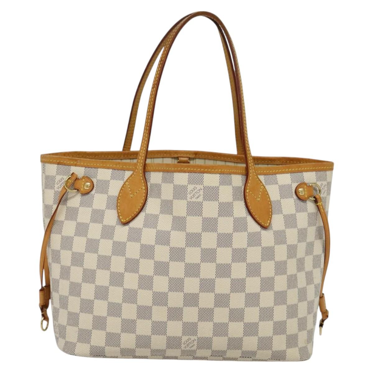 LOUIS VUITTON Damier Azur Neverfull PM Tote Bag N41362 LV Auth 120593