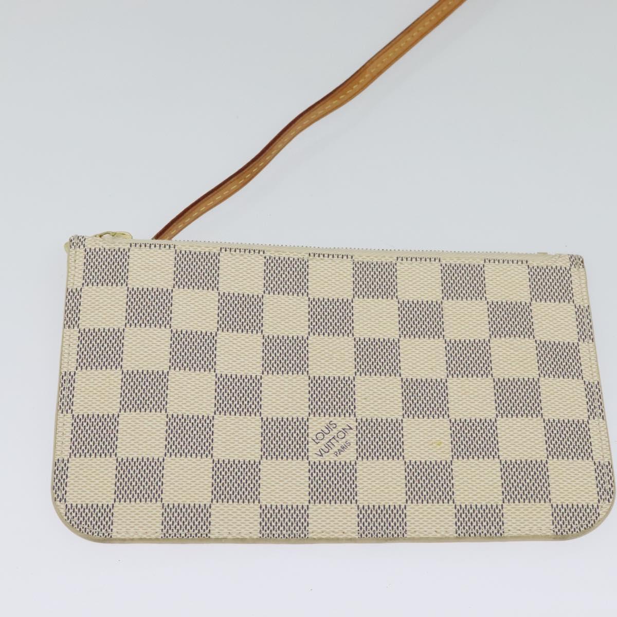 LOUIS VUITTON Damier Azur Neverfull PM Tote Bag N41362 LV Auth 120593