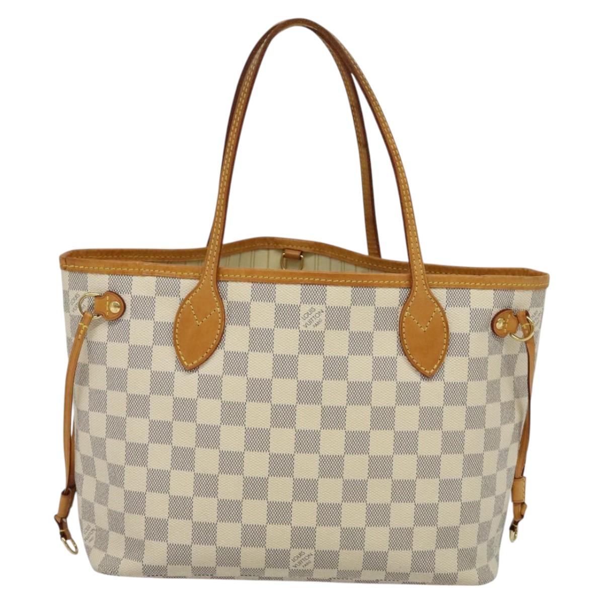 LOUIS VUITTON Damier Azur Neverfull PM Tote Bag N41362 LV Auth 120593