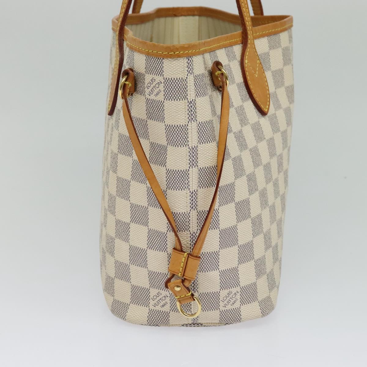 LOUIS VUITTON Damier Azur Neverfull PM Tote Bag N41362 LV Auth 120593
